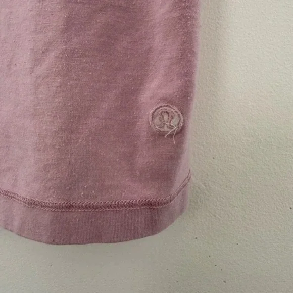 Lululemon Cotton TShirt Cropped Relaxed Fit Light Pink Women Size XS - Picture 8 of 8